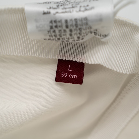 size L Gucci White Embroidered Logo Baseball Hat Cap Black Red Blue - Picture 7 of 8